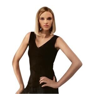 Wolford Ontario Tank Top LOT of 3 Size Medium 59244 V-neck Black Satin Trim READ